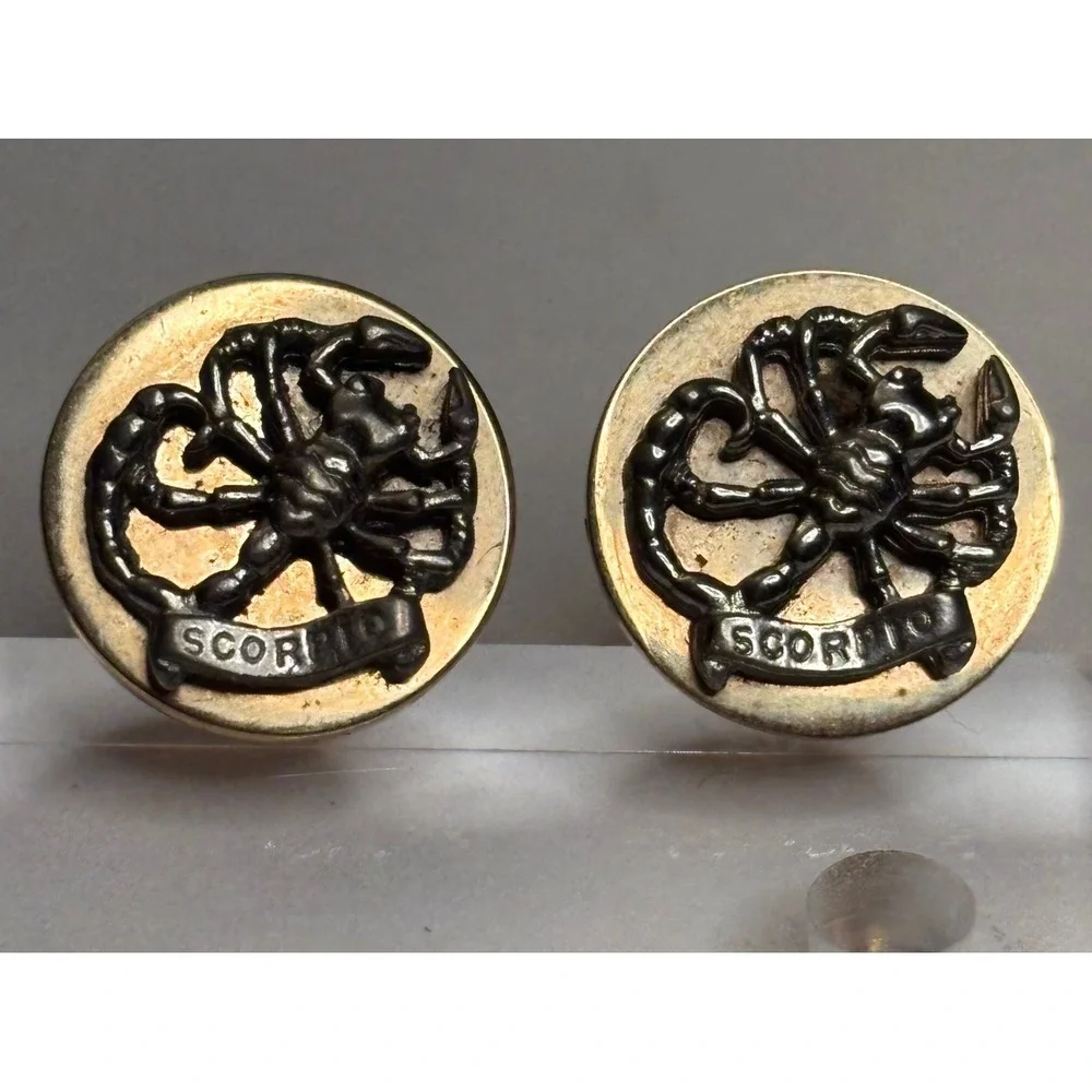 Vintage Swank Scorpio Cufflinks Two Tone Gold Silver Scorpion Zodiac Mens
